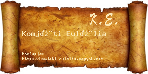 Komjáti Eulália névjegykártya